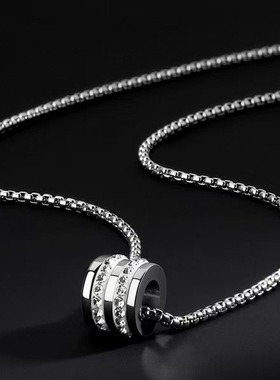 钛钢转运珠项链镶钻不掉色百搭