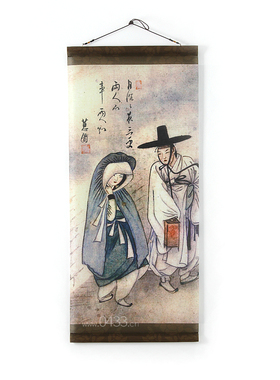 朝鲜族民俗画韩式餐厅咖啡厅装饰画布艺壁饰可水洗不褪色H-P11133