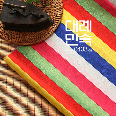 韩国进口彩条韩服面料宽110cm半米价格彩条间隔2.6cm1号H-P07007