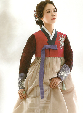 韩国进口面料韩服朝鲜族民族服装女士韩服141H-W02058