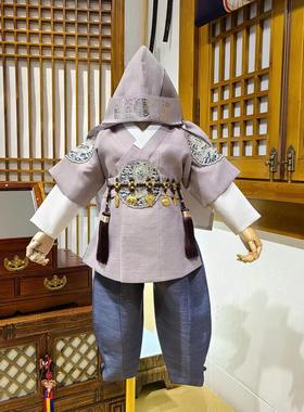 男孩一周岁生日礼服朝鲜族民族服装男宝宝儿童王世子韩服E22074
