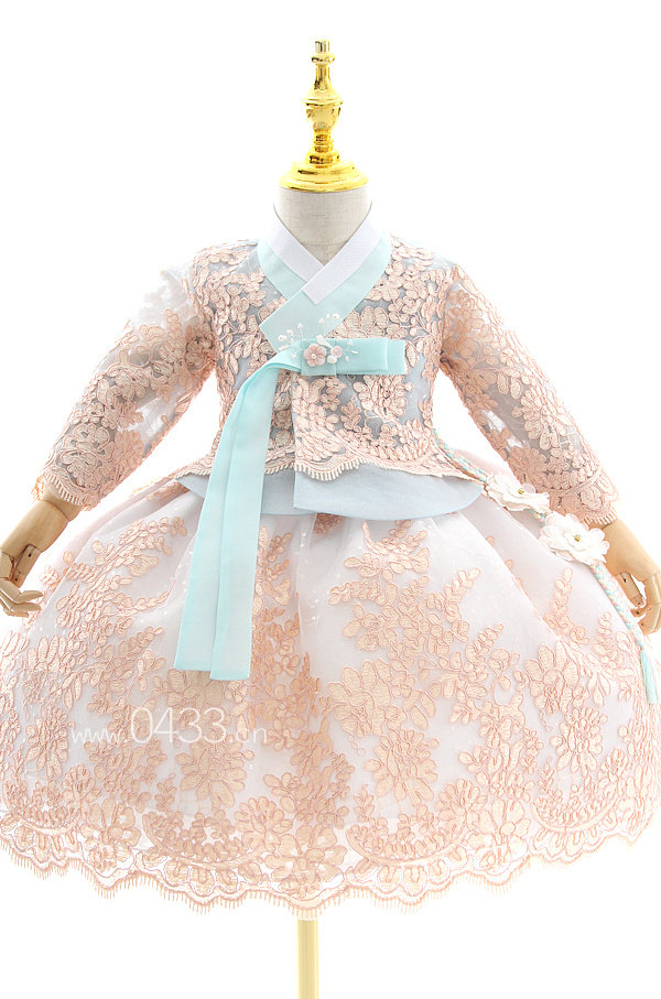 韩国宫廷传统女童韩服朝鲜族女宝宝一周岁生日礼服儿童韩服E10067