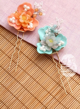 韩国原装进口头饰/新娘婚礼盘头旁叉/装饰头叉/手工发饰/H-P02147