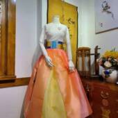 韩服胸花挂件H 朝鲜族民族服装 舞蹈练习上衣和裙子跳舞穿 S11167