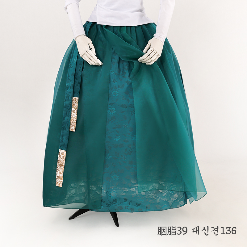 朝鲜族舞蹈练习裙子韩国原装进口面料胭脂纱大信娟腰裙