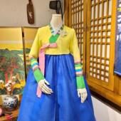 朝鲜族民族服装 女士韩服婚礼结婚仪式 礼服韩国进口面料定做W22005