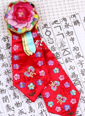 儿童绣花发带/舞台演出头饰/红色/H-P02760