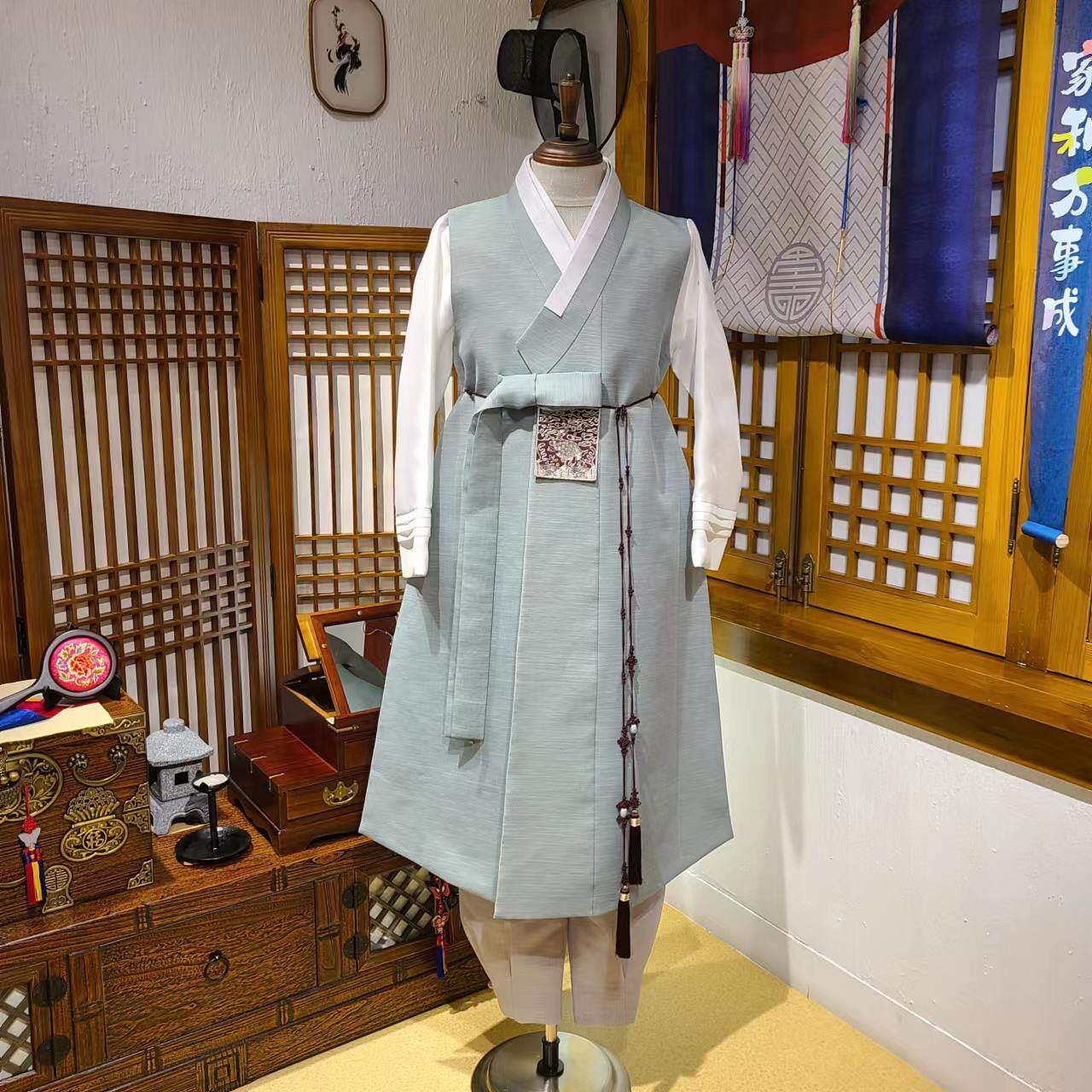 男士韩服韩国式婚礼敬酒服朝鲜族民族传统服饰新郎结婚礼服M22002