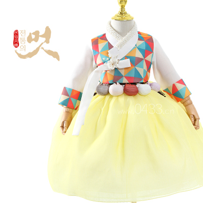 韩国女童儿童韩服朝鲜庆典礼服
