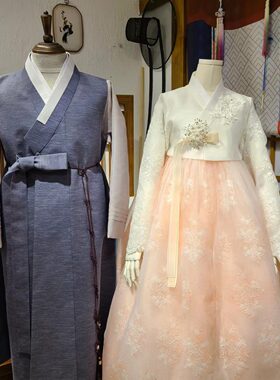 韩国原版进口面料定做情侣婚礼敬酒生日宴韩服男女民族服H-Q22004