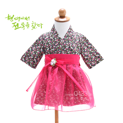 朝鲜族民族服装儿童纯棉连衣裙