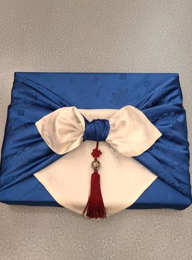 礼品包布送礼包装韩国进口双层洋缎子青蓝色白色柔软包布H-B22017