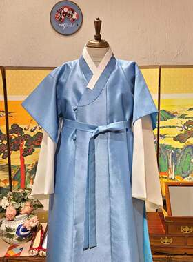 男士韩服韩国式婚礼大袍朝鲜族民族传统服饰新郎结婚礼服M23004