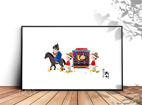 韩国朝鲜族民俗铝合金装饰画