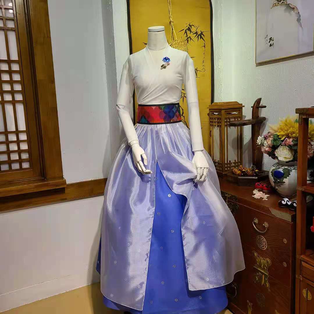 朝鲜族民族服装舞蹈练习上衣和裙子跳舞穿的韩服胸花挂件H-S11216