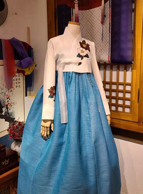 韩国原版进口面料妈妈韩服婚礼敬酒生日宴礼服女士演出服装W11430