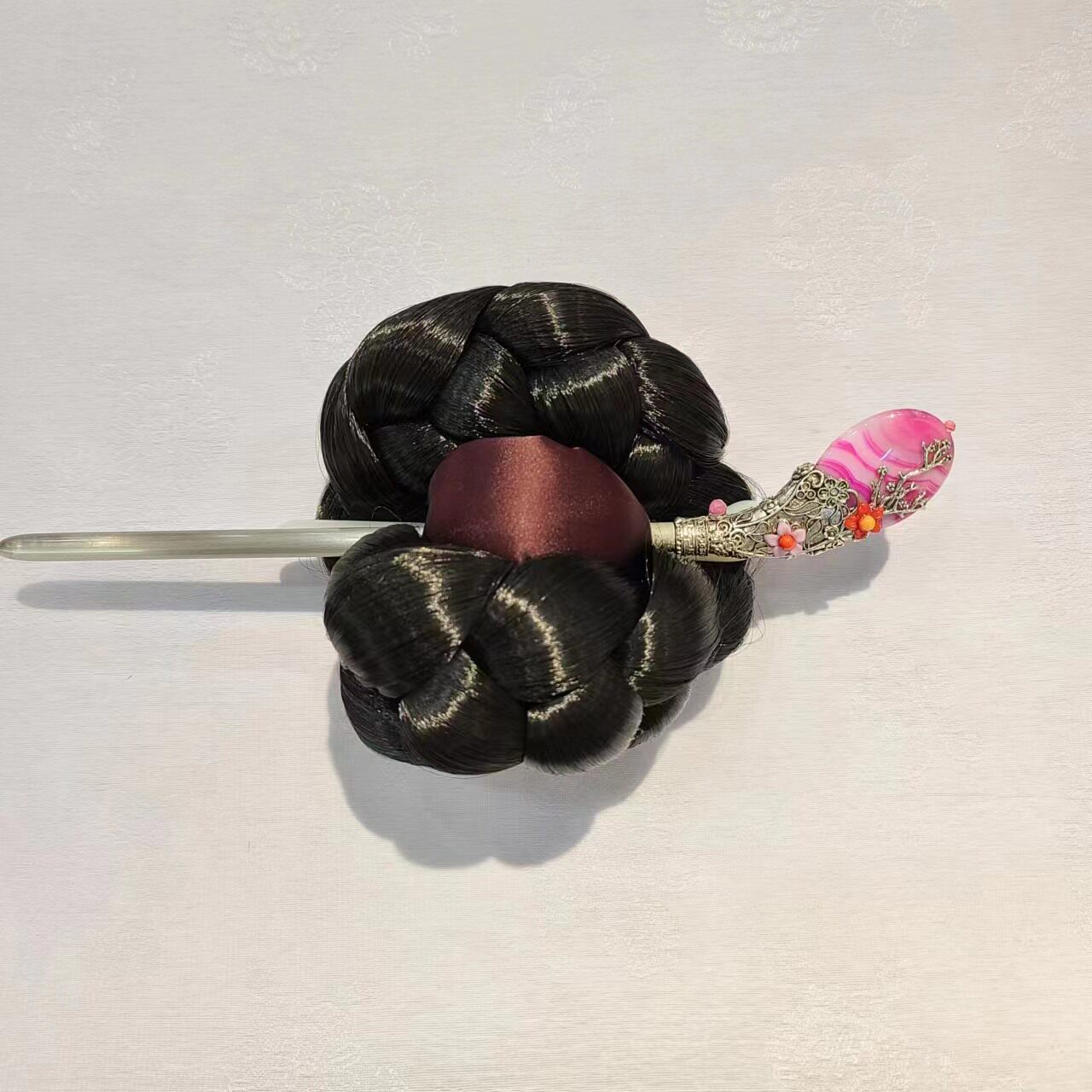 韩国韩服头饰宫廷唐衣发簪新娘头饰长27cm粉色簪子z22003