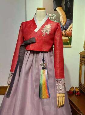 韩国原版进口面料妈妈韩服婚礼敬酒生日宴礼服女士民族服装W11249