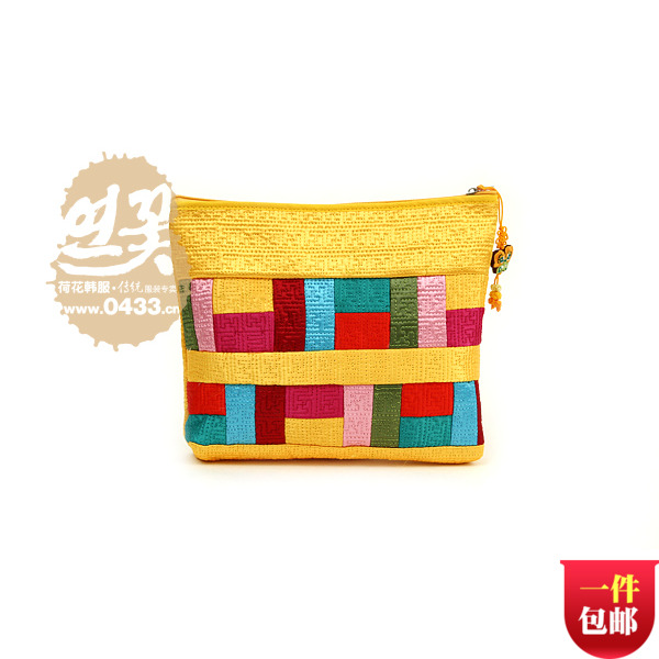 朝鲜彩条拼接色化妆包收纳袋拉锁袋子韩国民俗手工艺礼品包P04000|ruв категории Ручная работа, национальных меньшинств, в особенности ремесла, корейский - от Buy2taobao.com для оказания профессиональной услуги покупки агента Taobao
