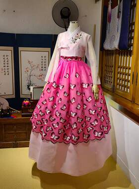 朝鲜族民俗服装新娘婚礼结婚仪式敬酒韩服婚纱礼服蝴蝶绣H-X11297