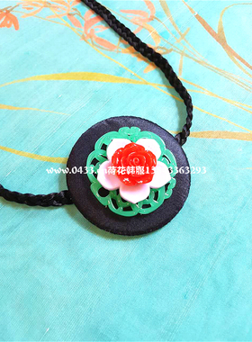 韩国原装进口仿玉雕花发绳/韩式发饰/新娘头饰/H-P07724