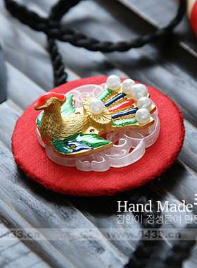 韩国进口古代宫廷鸳鸯发绳女童舞台演出韩服头饰新娘发饰H-P07723