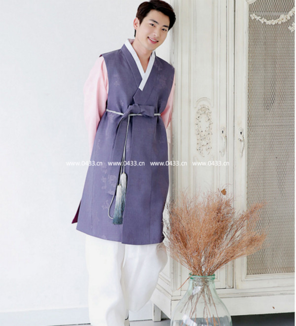男士婚礼新郎舞台韩服/韩国进口面料/朝鲜族传统服装/H-M01868