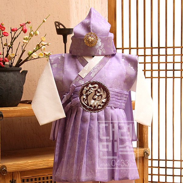 韩国传统男童韩服朝鲜族男宝宝一周岁生日儿童韩服王世子E01447