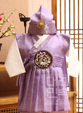 韩国传统男童韩服朝鲜族男宝宝一周岁生日儿童韩服王世子E01447