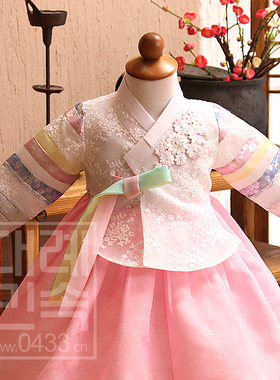 韩国宫廷传统女童韩服朝鲜族女宝宝一周岁生日礼服儿童韩服E01038