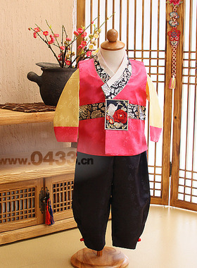 韩国传统男童韩服朝鲜族男宝宝一周岁生日礼服男孩儿童韩服E01533