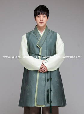 男士婚礼新郎舞台韩服/韩国进口面料/朝鲜族传统服装/H-M01855