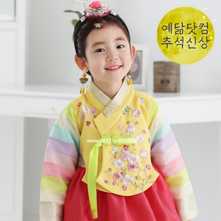 韩国原版进口儿童韩服/女童唐衣绣花韩服 原版正品 H-E01556