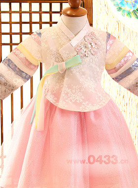 韩国宫廷传统女童韩服朝鲜族女宝宝一周岁生日礼服儿童韩服E02017
