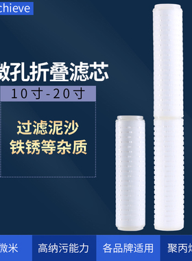 PP折叠膜10寸20寸滤芯式微孔酒过滤0.22微米VM净水器大流量精密膜