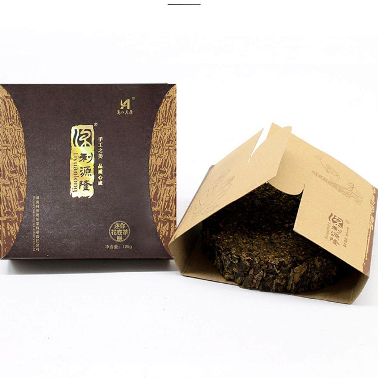 安化黑茶 利源隆 高山原叶百两花卷茶饼 125g 湖南特产 湘茶堂