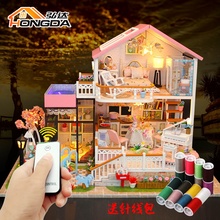 diy小屋手工木制欧式粉色别墅甜言蜜语房子模型拼装玩具创意礼物