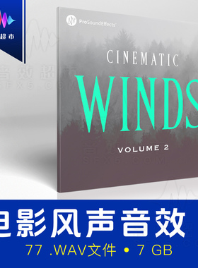 寒风狂风微风室内风声音效 Pro Sound Effects Cinematic Winds 2