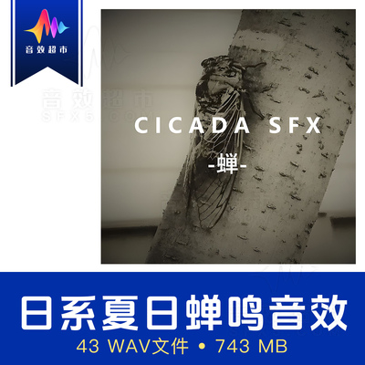 日漫风格夏日蝉鸣环境夏季知了叫声音效 Ogawa Sound Cicada SFX