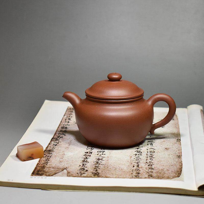老缶出品宜兴紫砂壶全手工 虔荣莲子230CC 底槽清茶壶