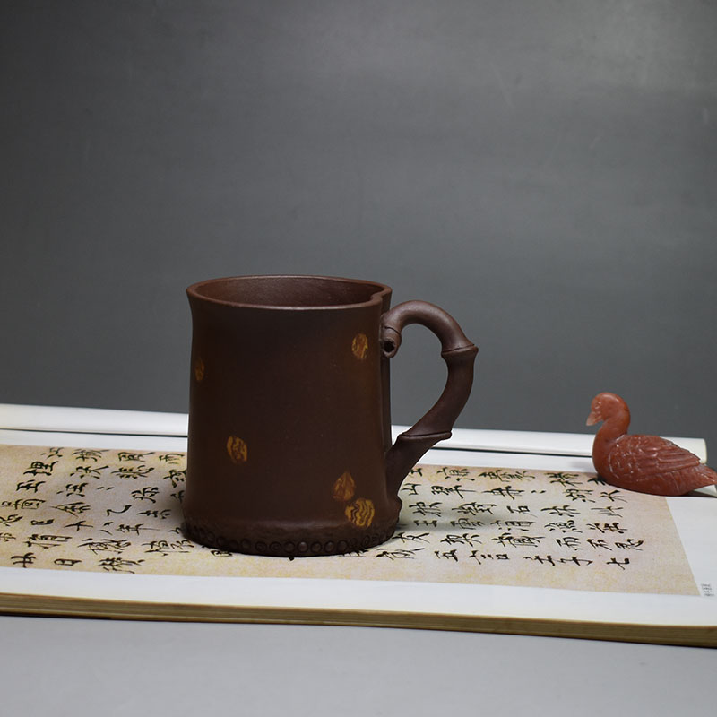 老缶出品 全手工紫砂树桩杯230cc 老紫泥现货新品原创设计茶杯