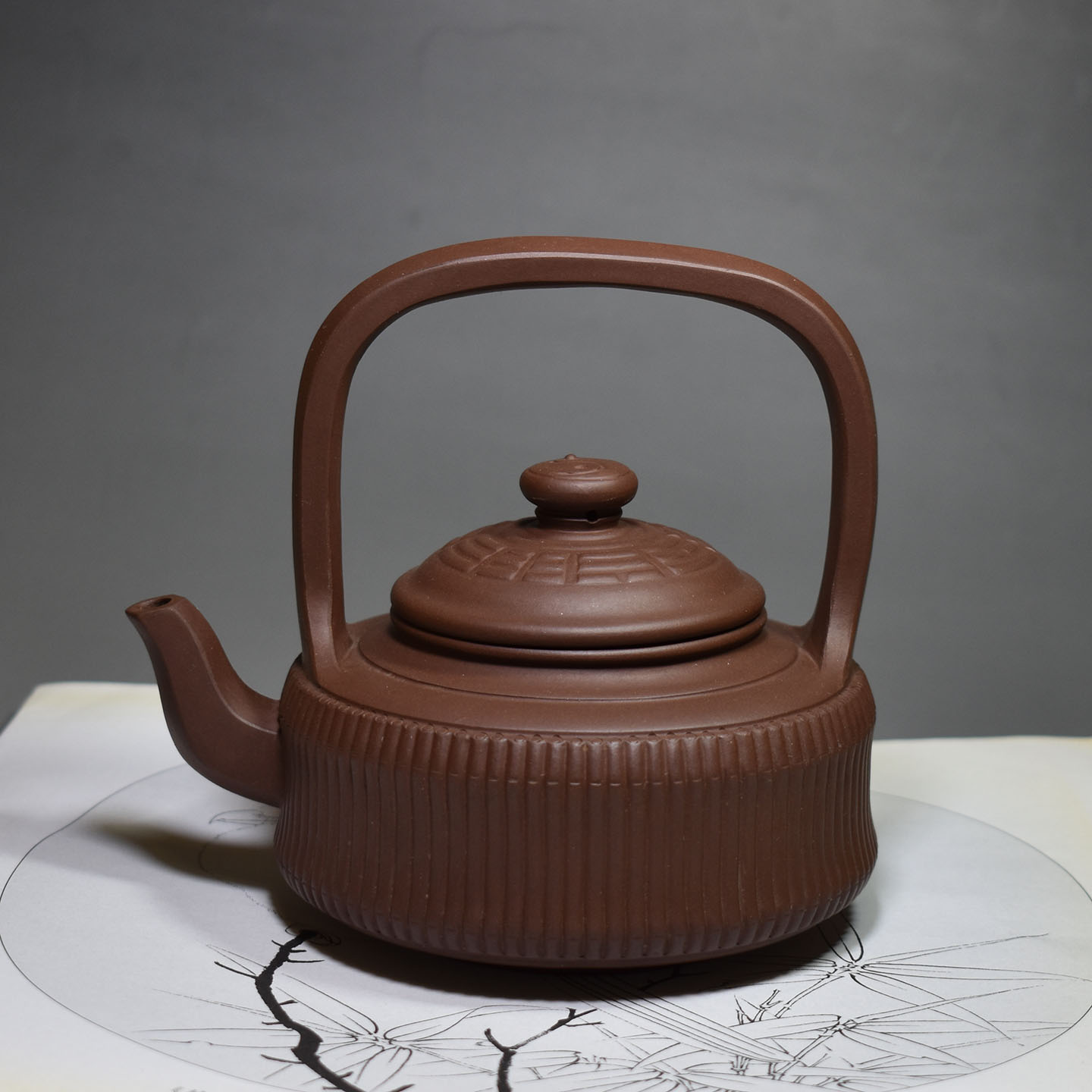 老缶八十年代原矿紫砂提梁壶