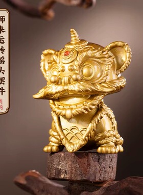 朱炳仁铜狮来运转摇头摆件醒狮造型招财桌面玄关摆件开业乔迁礼品