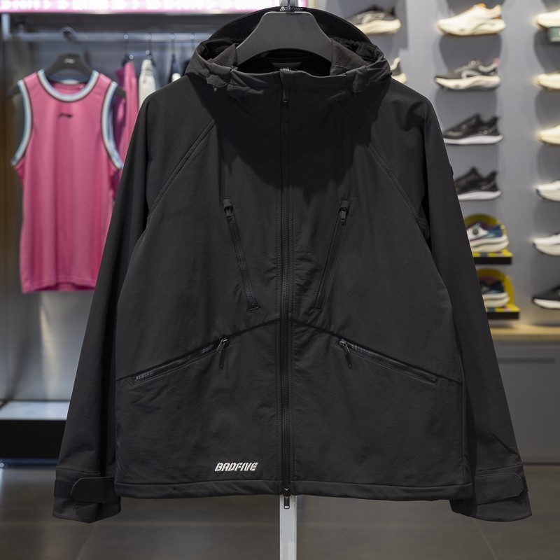 李宁外套2024冬季新款反伍BADFIVE男子防泼水宽松运动风衣AFDU505