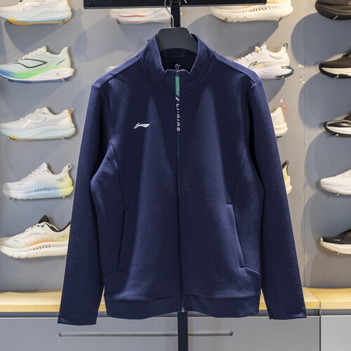 李宁男子立领开衫无帽卫衣