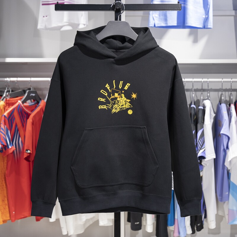 李宁男子连帽宽松卫衣