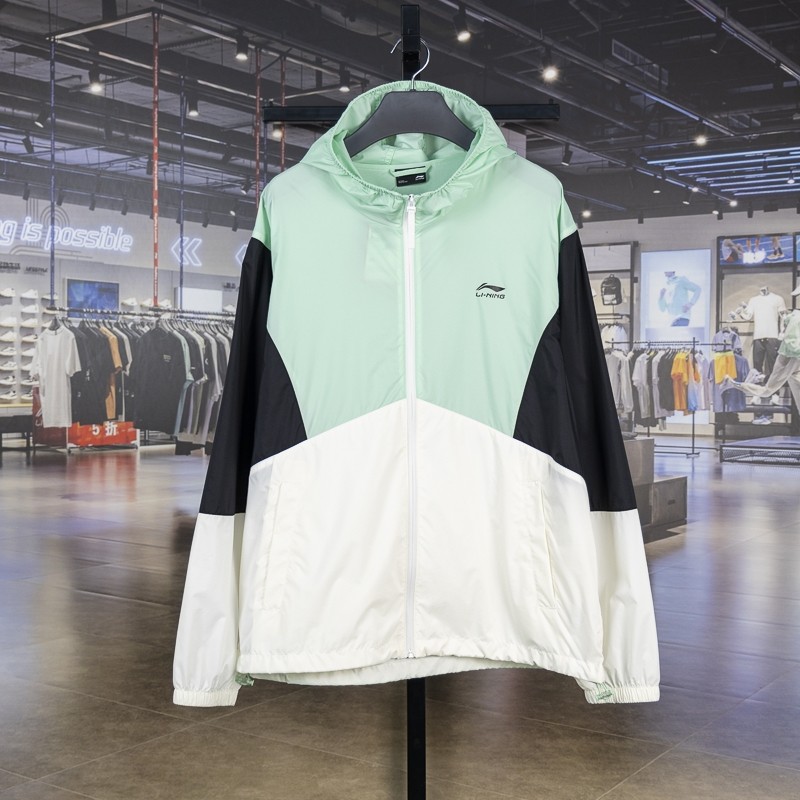 李宁运动风衣男子2024夏季运动潮流系列防晒宽松连帽外套AFDU363