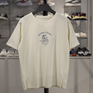 女子短袖 文化衫 T恤2025夏季 冰感排汗宽松短袖 AHSV640 新款 李宁正品