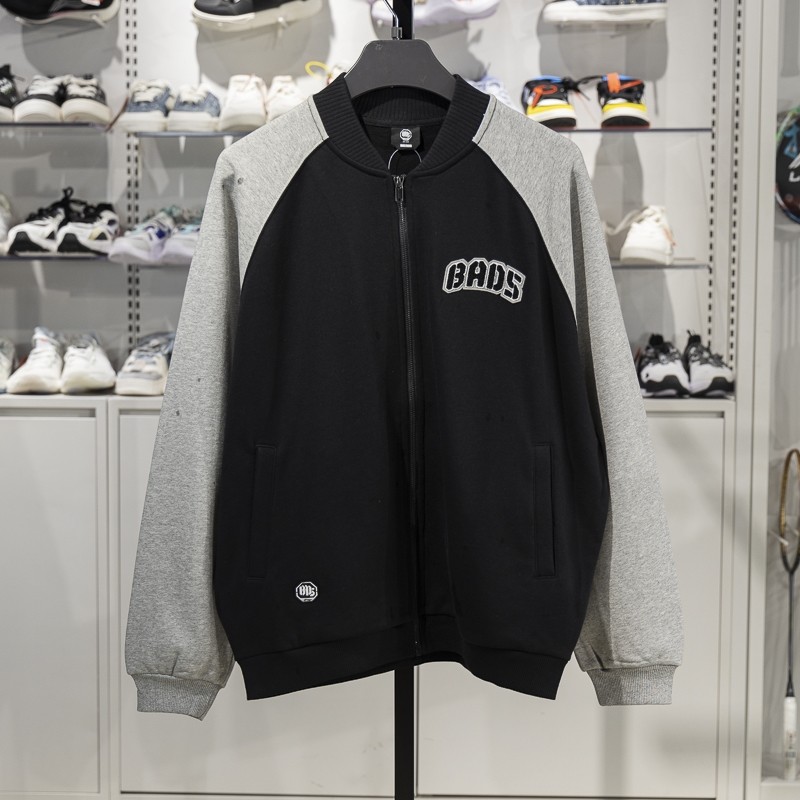 李宁男子棒球领宽松针织夹克