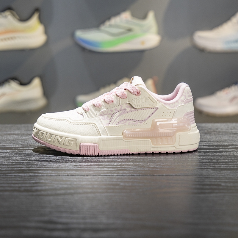 李宁儿童休闲鞋男女大童2026春季SKATE 80S 2减震回弹板鞋YKCW018